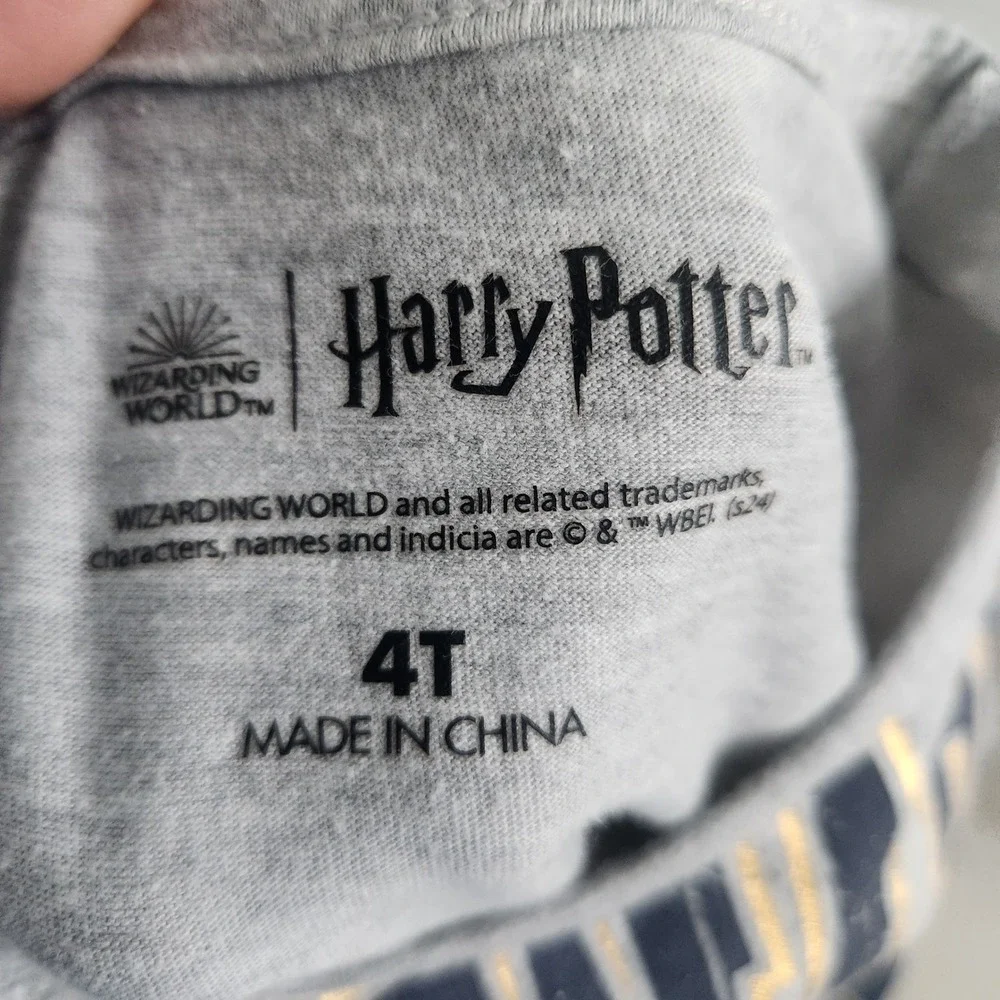 Harry‎ Potter Hogwarts School Gray Long Sleeve Ruffle Dress Girls size 4T